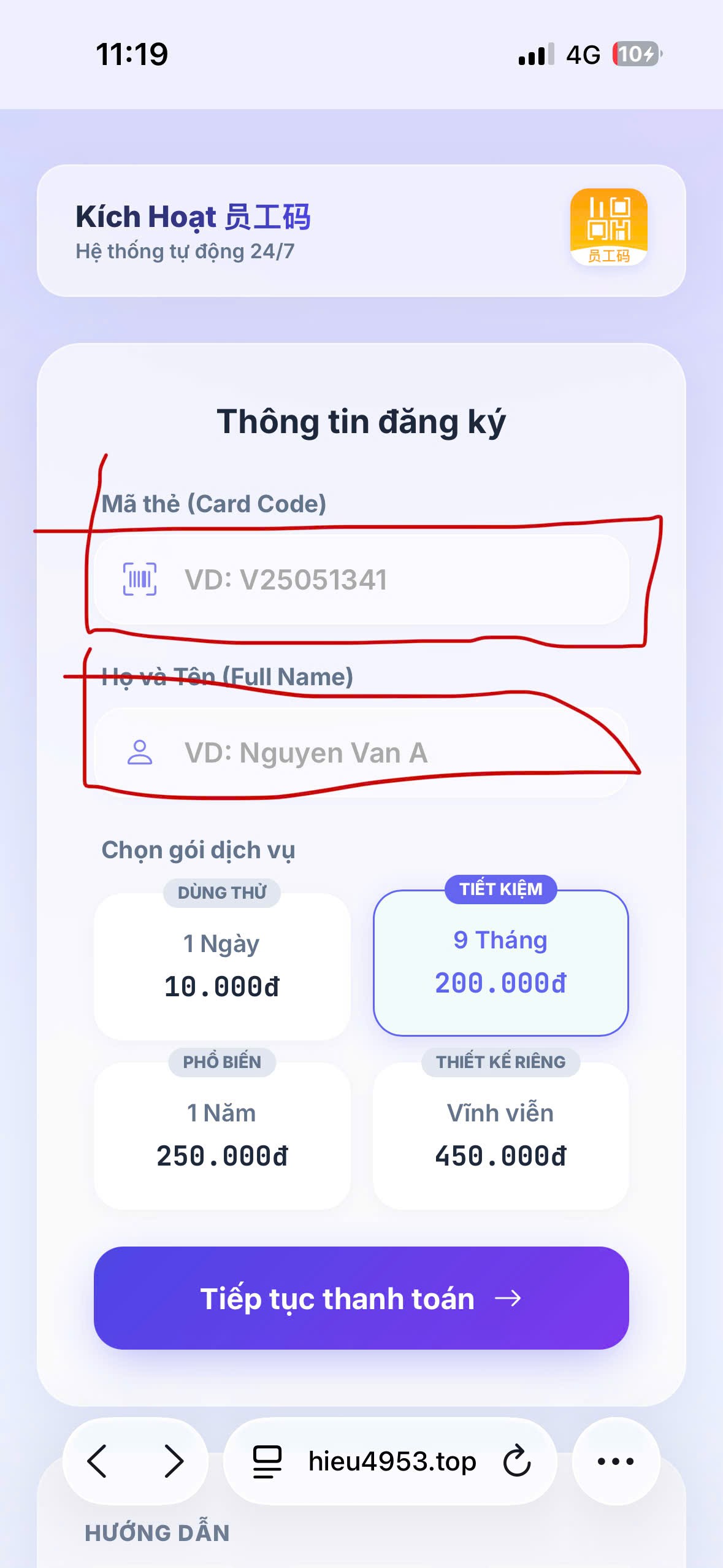 Minh họa bước 1